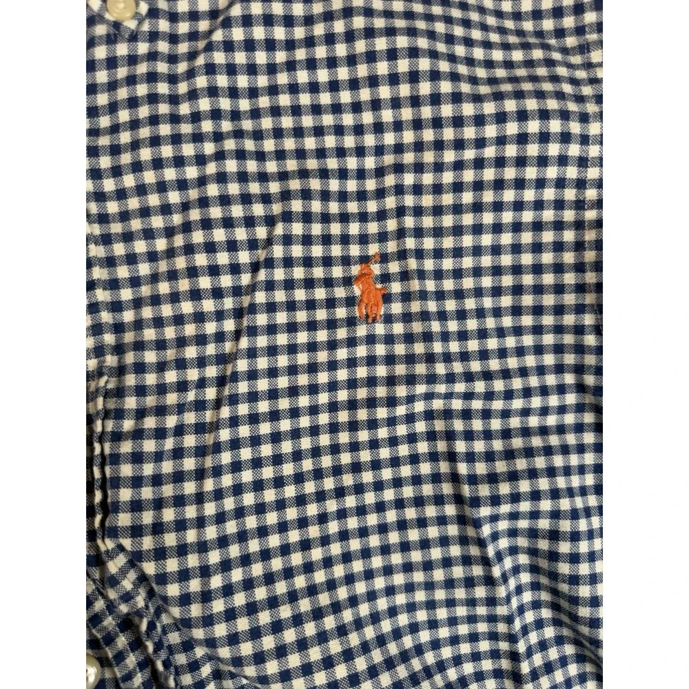 Lot of 3 Ralph Lauren Button Blue Shirts Youth XL (18-20) Oxford Gingham Pony
